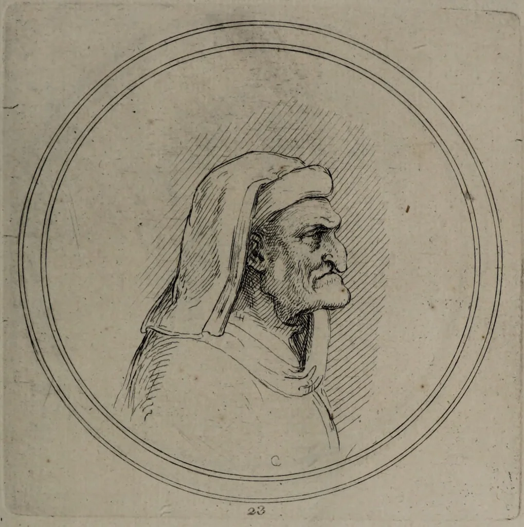 An illustration from Recueil de testes de caractère et de charges / dessinées par Leonard de Vinci ... et gravées par M. le C. de C. [i.e. le comte de Caylus]., 1730, leaf 53