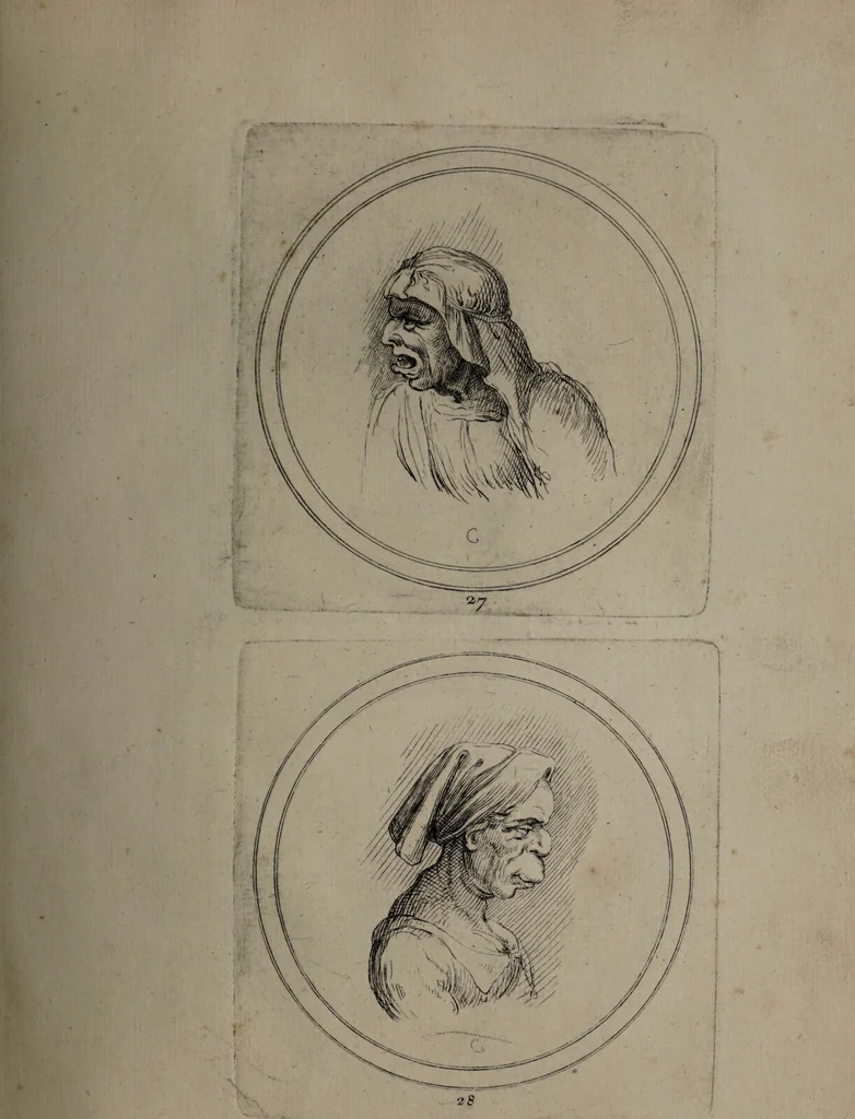 An illustration from Recueil de testes de caractère et de charges / dessinées par Leonard de Vinci ... et gravées par M. le C. de C. [i.e. le comte de Caylus]., 1730, leaf 57