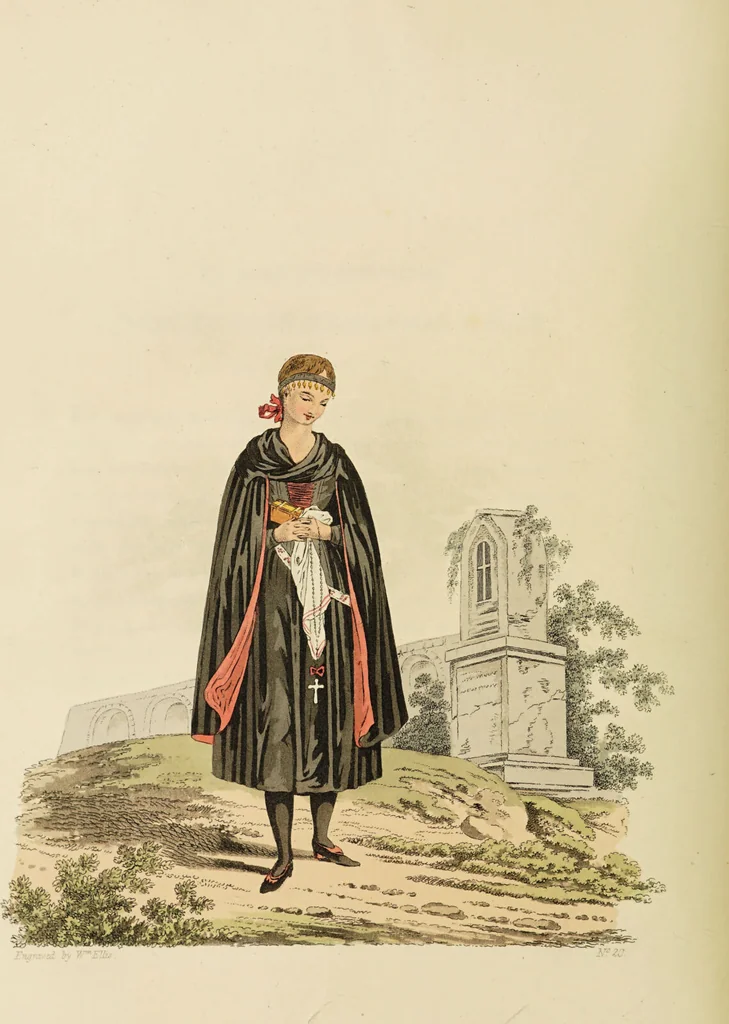 An illustration from The costume of the hereditary states of the House of Austria : displayed in fifty coloured engravings / with descriptions, and an introduction [in English and French]. Translated by R.C. Dallas., 1804, leaf 114