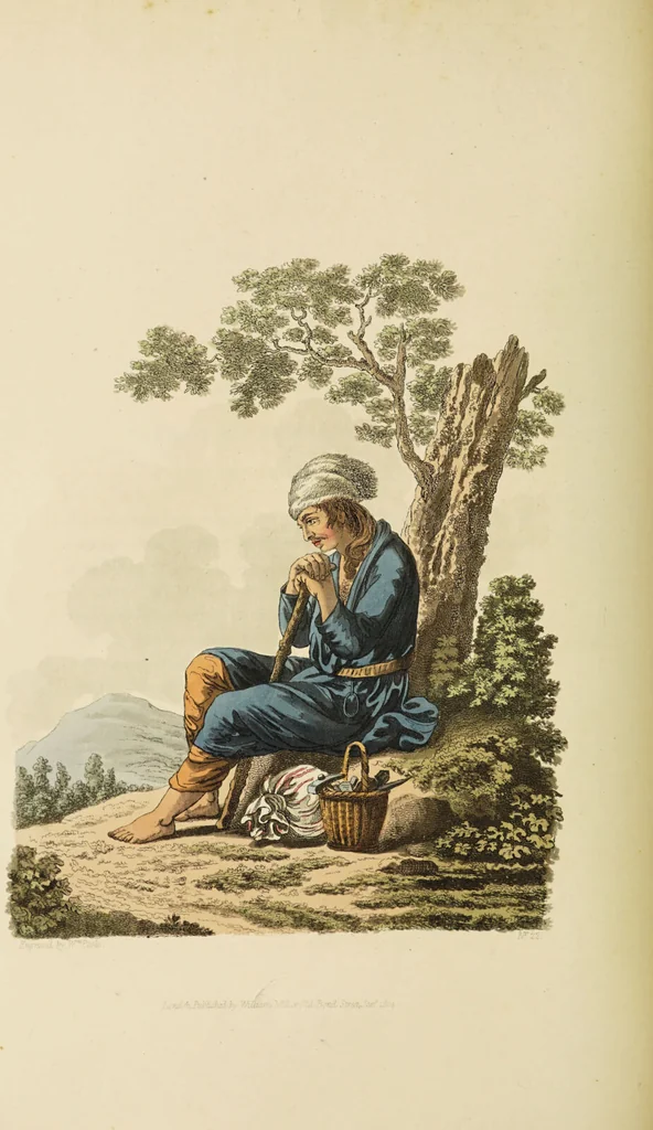 An illustration from The costume of the hereditary states of the House of Austria : displayed in fifty coloured engravings / with descriptions, and an introduction [in English and French]. Translated by R.C. Dallas., 1804, leaf 122