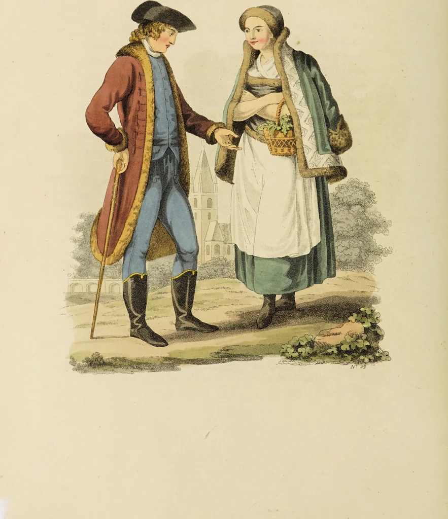 An illustration from The costume of the hereditary states of the House of Austria : displayed in fifty coloured engravings / with descriptions, and an introduction [in English and French]. Translated by R.C. Dallas., 1804, leaf 150
