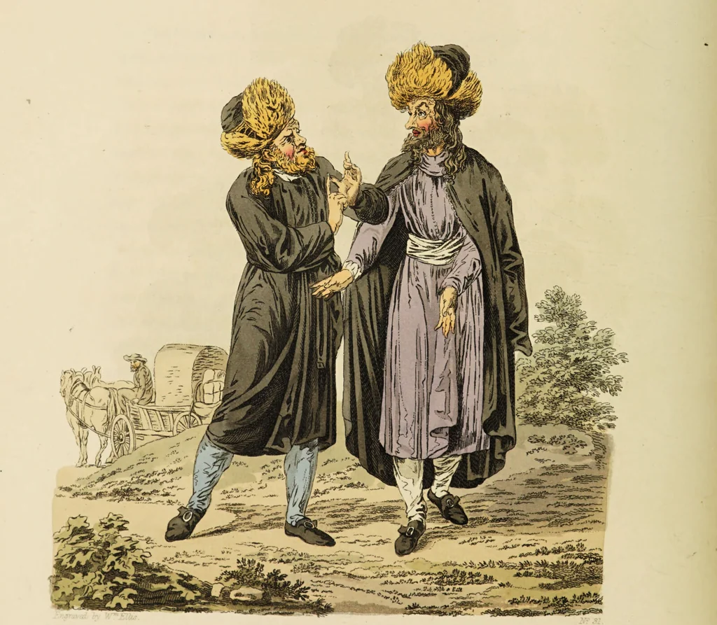 An illustration from The costume of the hereditary states of the House of Austria : displayed in fifty coloured engravings / with descriptions, and an introduction [in English and French]. Translated by R.C. Dallas., 1804, leaf 158