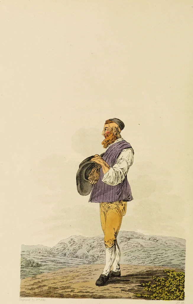 An illustration from The costume of the hereditary states of the House of Austria : displayed in fifty coloured engravings / with descriptions, and an introduction [in English and French]. Translated by R.C. Dallas., 1804, leaf 166