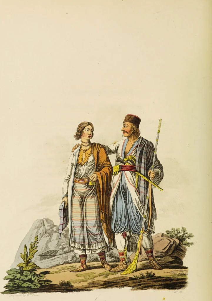 An illustration from The costume of the hereditary states of the House of Austria : displayed in fifty coloured engravings / with descriptions, and an introduction [in English and French]. Translated by R.C. Dallas., 1804, leaf 178