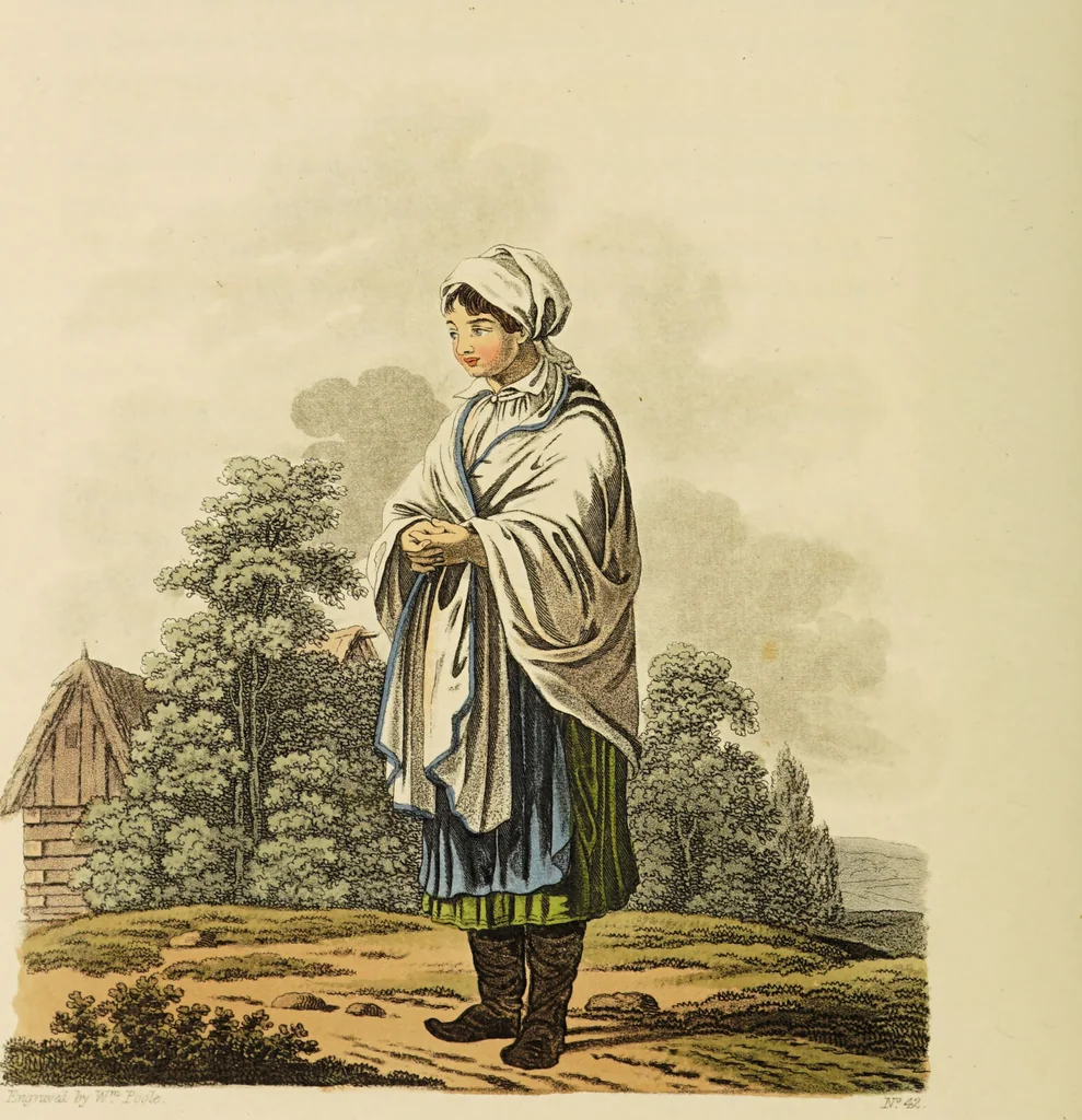 An illustration from The costume of the hereditary states of the House of Austria : displayed in fifty coloured engravings / with descriptions, and an introduction [in English and French]. Translated by R.C. Dallas., 1804, leaf 202