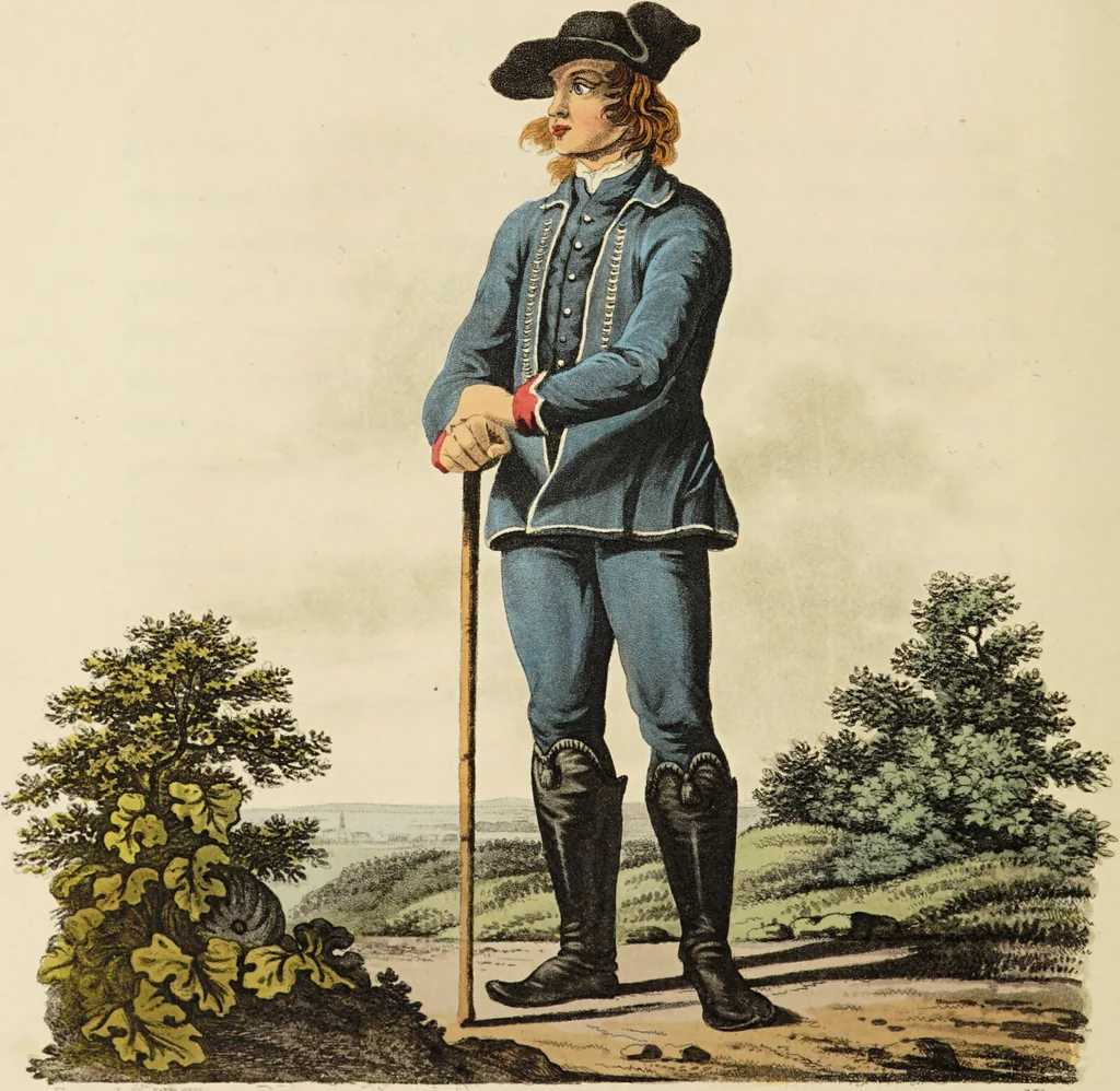 An illustration from The costume of the hereditary states of the House of Austria : displayed in fifty coloured engravings / with descriptions, and an introduction [in English and French]. Translated by R.C. Dallas., 1804, leaf 206