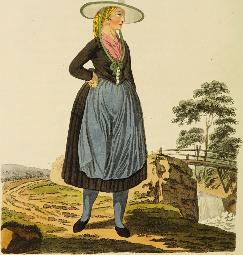 An illustration from The costume of the hereditary states of the House of Austria : displayed in fifty coloured engravings / with descriptions, and an introduction [in English and French]. Translated by R.C. Dallas., 1804, leaf 42