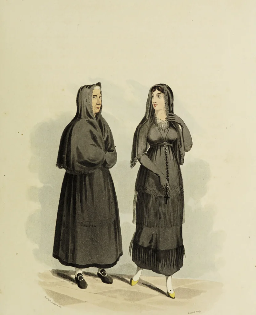 An illustration from Sketches of the country, character, and costume, in Portugal and Spain, made during the campaign, and on the route of the British army, in 1808 and 1809 / Engraved and coloured from the drawings by the Rev. William Bradford ... ; with incidental illustration, and appropriate descriptions, of each subject., 1809, leaf 111