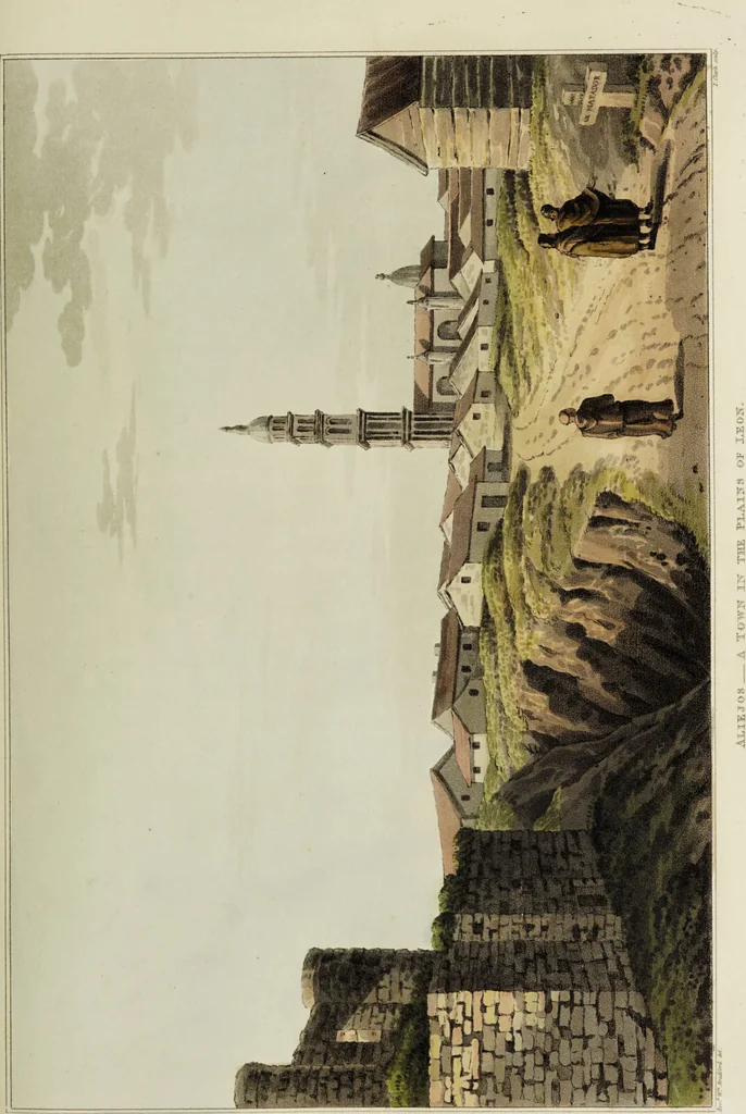 An illustration from Sketches of the country, character, and costume, in Portugal and Spain, made during the campaign, and on the route of the British army, in 1808 and 1809 / Engraved and coloured from the drawings by the Rev. William Bradford ... ; with incidental illustration, and appropriate descriptions, of each subject., 1809, leaf 127