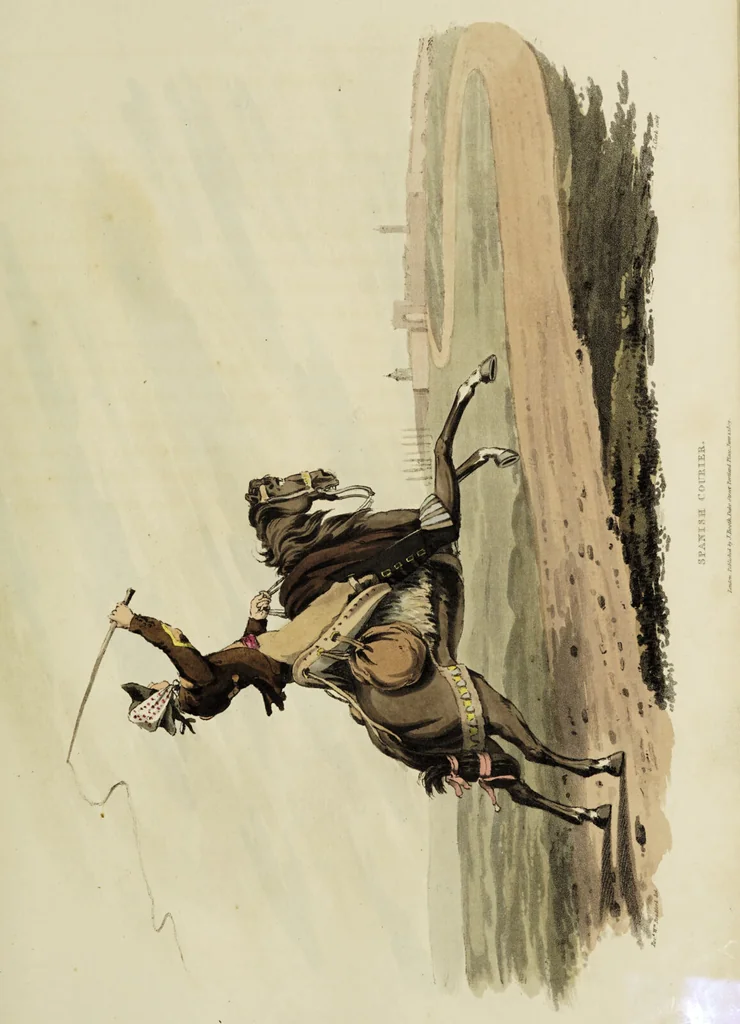 An illustration from Sketches of the country, character, and costume, in Portugal and Spain, made during the campaign, and on the route of the British army, in 1808 and 1809 / Engraved and coloured from the drawings by the Rev. William Bradford ... ; with incidental illustration, and appropriate descriptions, of each subject., 1809, leaf 131