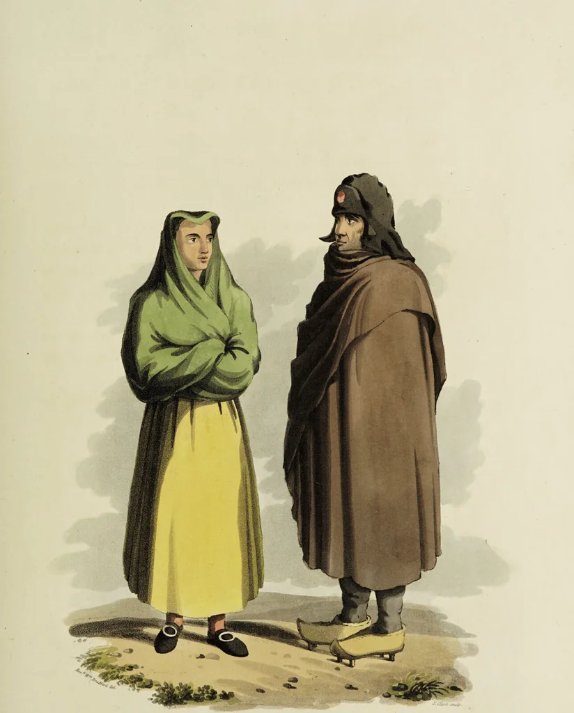 An illustration from Sketches of the country, character, and costume, in Portugal and Spain, made during the campaign, and on the route of the British army, in 1808 and 1809 / Engraved and coloured from the drawings by the Rev. William Bradford ... ; with incidental illustration, and appropriate descriptions, of each subject., 1809, leaf 135