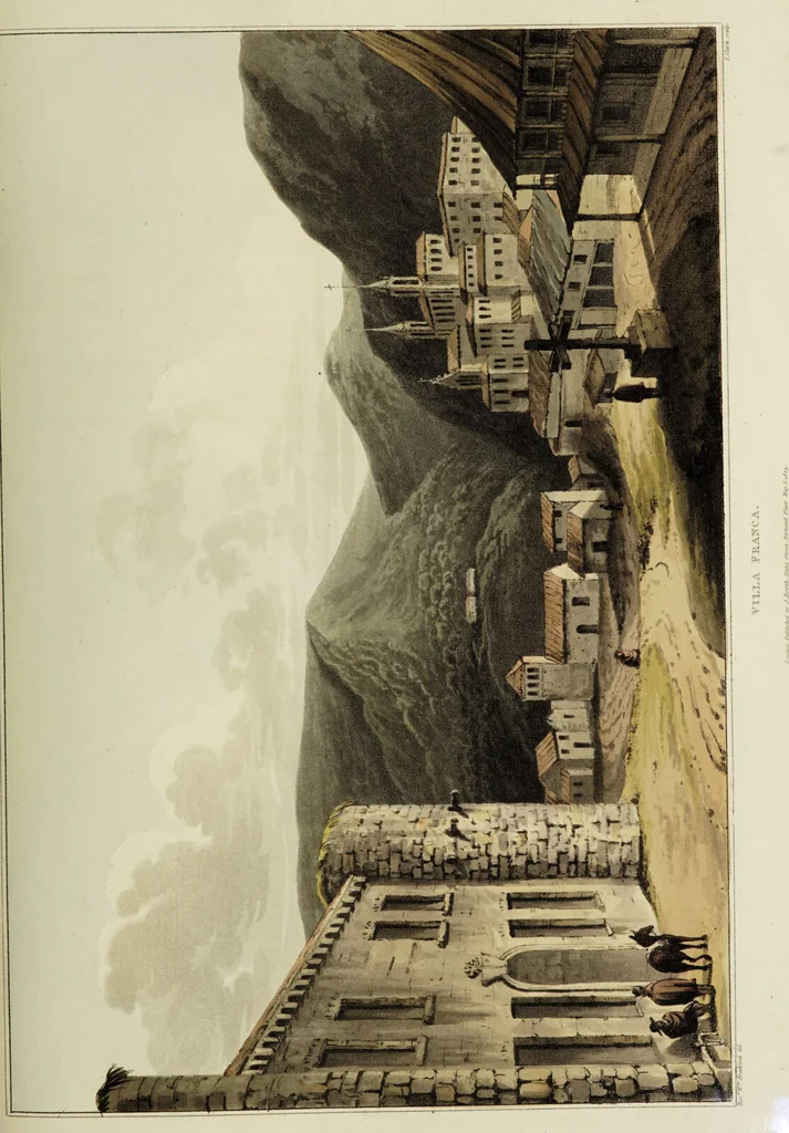 An illustration from Sketches of the country, character, and costume, in Portugal and Spain, made during the campaign, and on the route of the British army, in 1808 and 1809 / Engraved and coloured from the drawings by the Rev. William Bradford ... ; with incidental illustration, and appropriate descriptions, of each subject., 1809, leaf 155