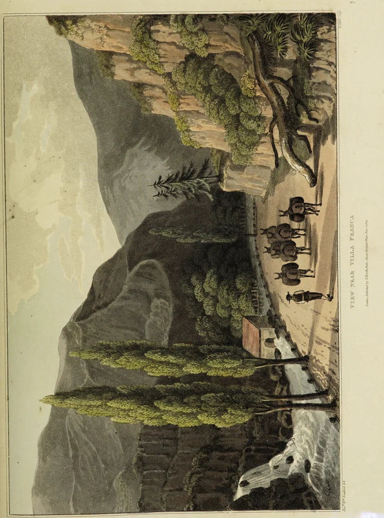 An illustration from Sketches of the country, character, and costume, in Portugal and Spain, made during the campaign, and on the route of the British army, in 1808 and 1809 / Engraved and coloured from the drawings by the Rev. William Bradford ... ; with incidental illustration, and appropriate descriptions, of each subject., 1809, leaf 161