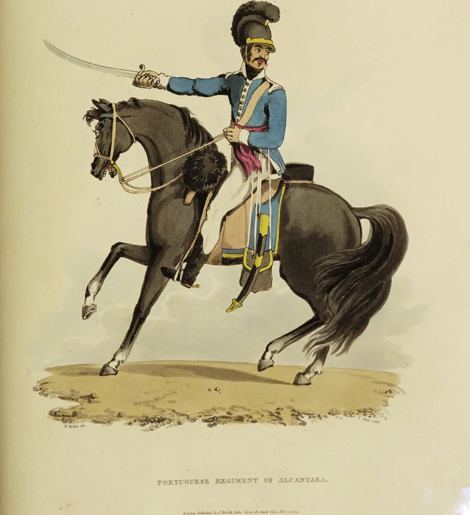 An illustration from Sketches of the country, character, and costume, in Portugal and Spain, made during the campaign, and on the route of the British army, in 1808 and 1809 / Engraved and coloured from the drawings by the Rev. William Bradford ... ; with incidental illustration, and appropriate descriptions, of each subject., 1809, leaf 195