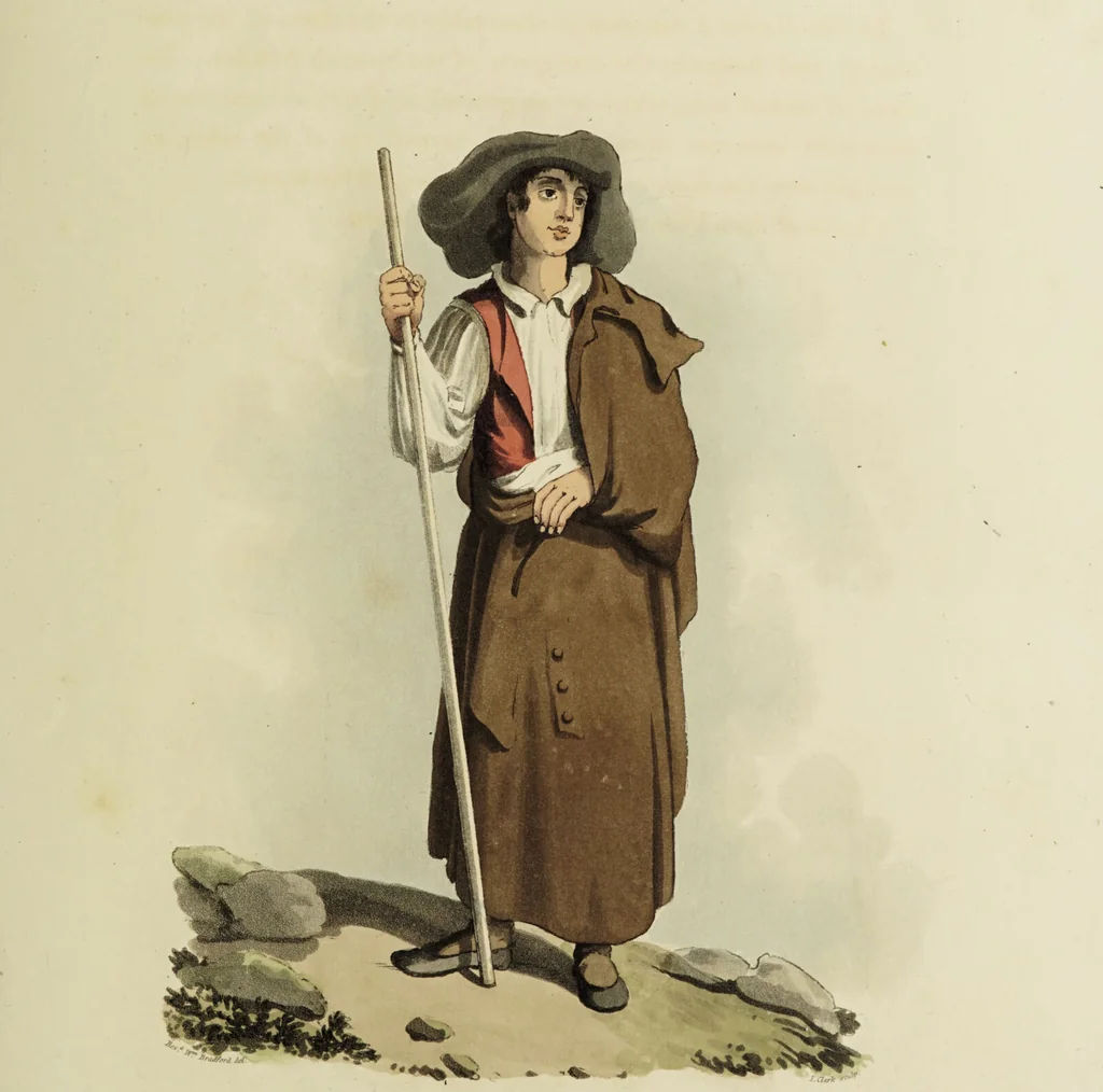 An illustration from Sketches of the country, character, and costume, in Portugal and Spain, made during the campaign, and on the route of the British army, in 1808 and 1809 / Engraved and coloured from the drawings by the Rev. William Bradford ... ; with incidental illustration, and appropriate descriptions, of each subject., 1809, leaf 61