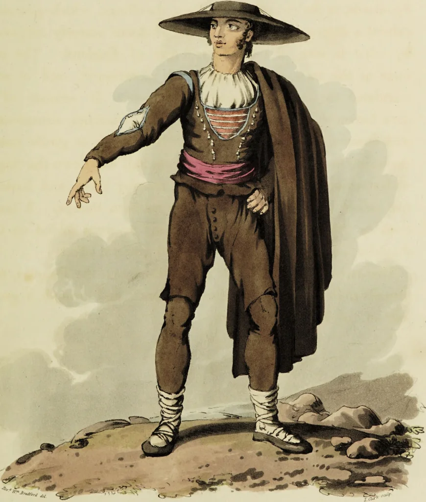 An illustration from Sketches of the country, character, and costume, in Portugal and Spain, made during the campaign, and on the route of the British army, in 1808 and 1809 / Engraved and coloured from the drawings by the Rev. William Bradford ... ; with incidental illustration, and appropriate descriptions, of each subject., 1809, leaf 81