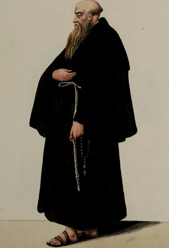 An illustration from Raccolta dei principali costumi religiosi e militari della corte pontificia, disegnati ... / da S. Marroni., 1840, leaf 49