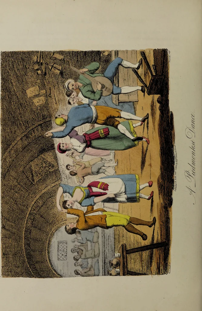 An illustration from Italian scenery; representing the manners, customs, and amusements of the different states of Italy / containing thirty-two coloured engravings by James Godby, from the original drawings by P. van Lerberghi. The narrative by M. Buonaiuti., 1806, leaf 118