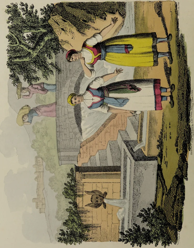 An illustration from Italian scenery; representing the manners, customs, and amusements of the different states of Italy / containing thirty-two coloured engravings by James Godby, from the original drawings by P. van Lerberghi. The narrative by M. Buonaiuti., 1806, leaf 122