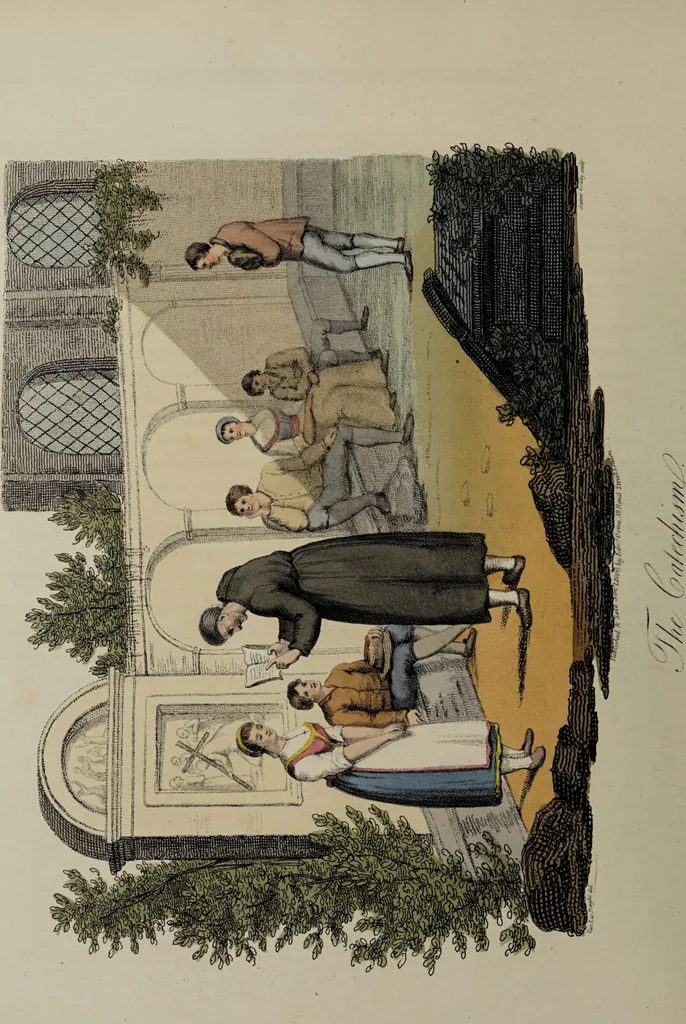 An illustration from Italian scenery; representing the manners, customs, and amusements of the different states of Italy / containing thirty-two coloured engravings by James Godby, from the original drawings by P. van Lerberghi. The narrative by M. Buonaiuti., 1806, leaf 130