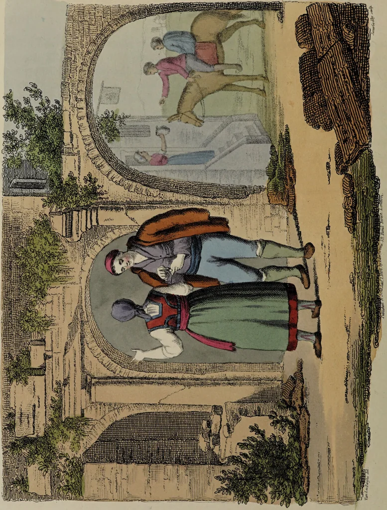 An illustration from Italian scenery; representing the manners, customs, and amusements of the different states of Italy / containing thirty-two coloured engravings by James Godby, from the original drawings by P. van Lerberghi. The narrative by M. Buonaiuti., 1806, leaf 138