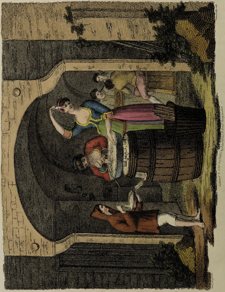 An illustration from Italian scenery; representing the manners, customs, and amusements of the different states of Italy / containing thirty-two coloured engravings by James Godby, from the original drawings by P. van Lerberghi. The narrative by M. Buonaiuti., 1806, leaf 20