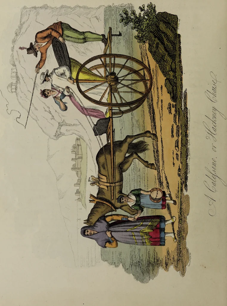 An illustration from Italian scenery; representing the manners, customs, and amusements of the different states of Italy / containing thirty-two coloured engravings by James Godby, from the original drawings by P. van Lerberghi. The narrative by M. Buonaiuti., 1806, leaf 28