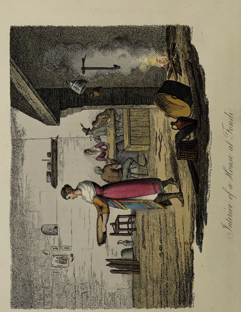 An illustration from Italian scenery; representing the manners, customs, and amusements of the different states of Italy / containing thirty-two coloured engravings by James Godby, from the original drawings by P. van Lerberghi. The narrative by M. Buonaiuti., 1806, leaf 58