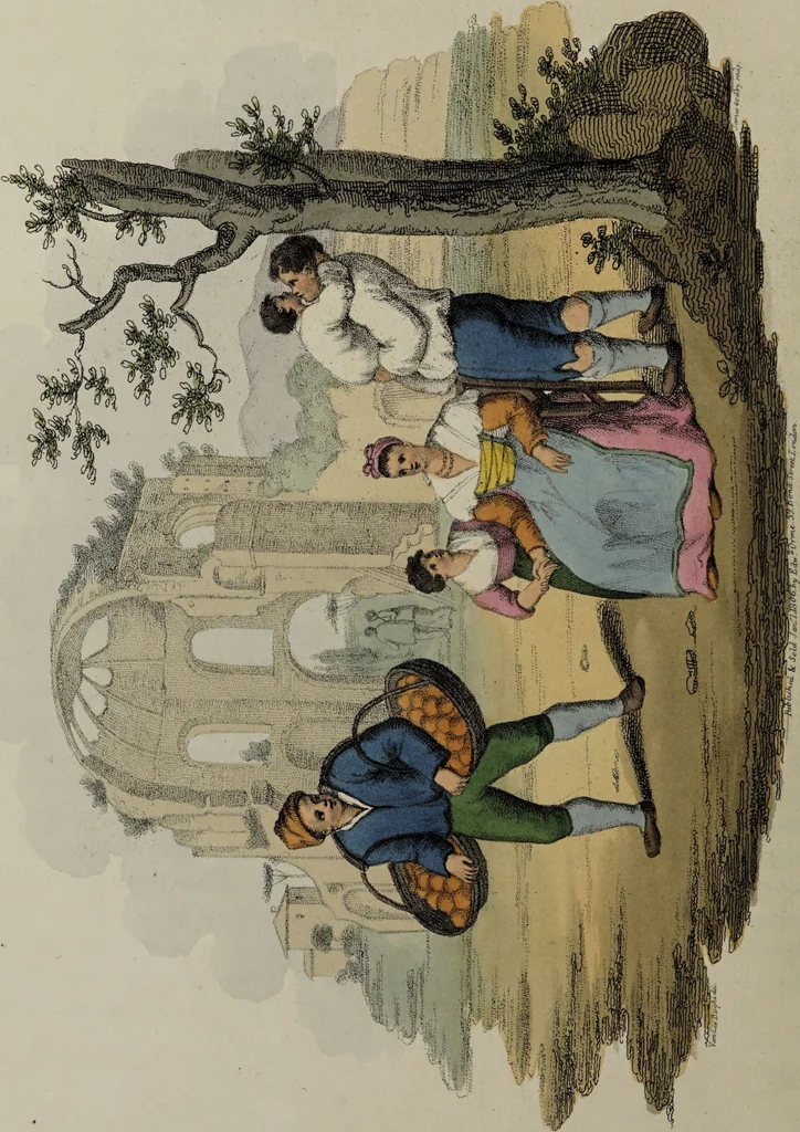 An illustration from Italian scenery; representing the manners, customs, and amusements of the different states of Italy / containing thirty-two coloured engravings by James Godby, from the original drawings by P. van Lerberghi. The narrative by M. Buonaiuti., 1806, leaf 62