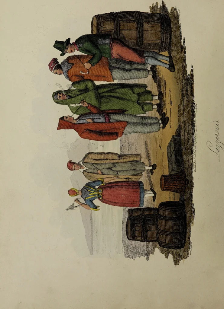 An illustration from Italian scenery; representing the manners, customs, and amusements of the different states of Italy / containing thirty-two coloured engravings by James Godby, from the original drawings by P. van Lerberghi. The narrative by M. Buonaiuti., 1806, leaf 8