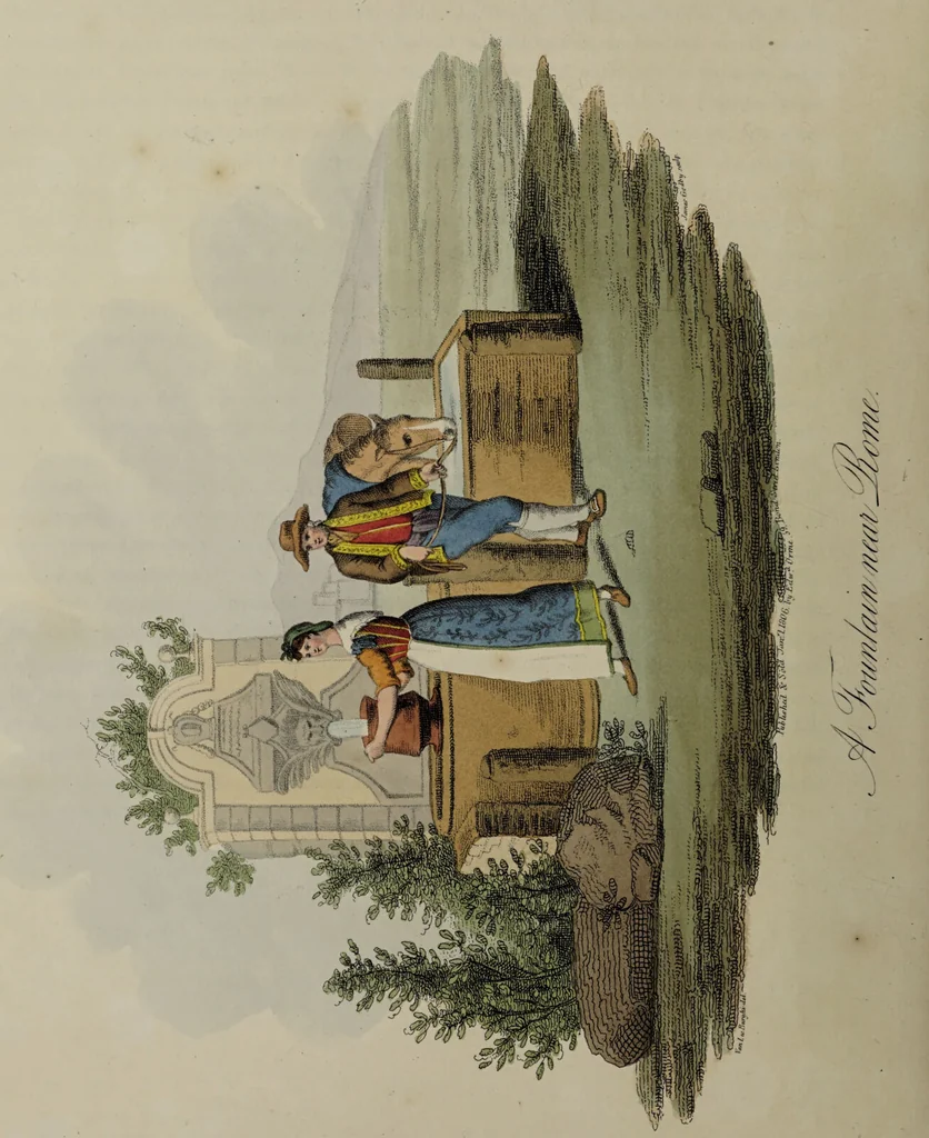 An illustration from Italian scenery; representing the manners, customs, and amusements of the different states of Italy / containing thirty-two coloured engravings by James Godby, from the original drawings by P. van Lerberghi. The narrative by M. Buonaiuti., 1806, leaf 84