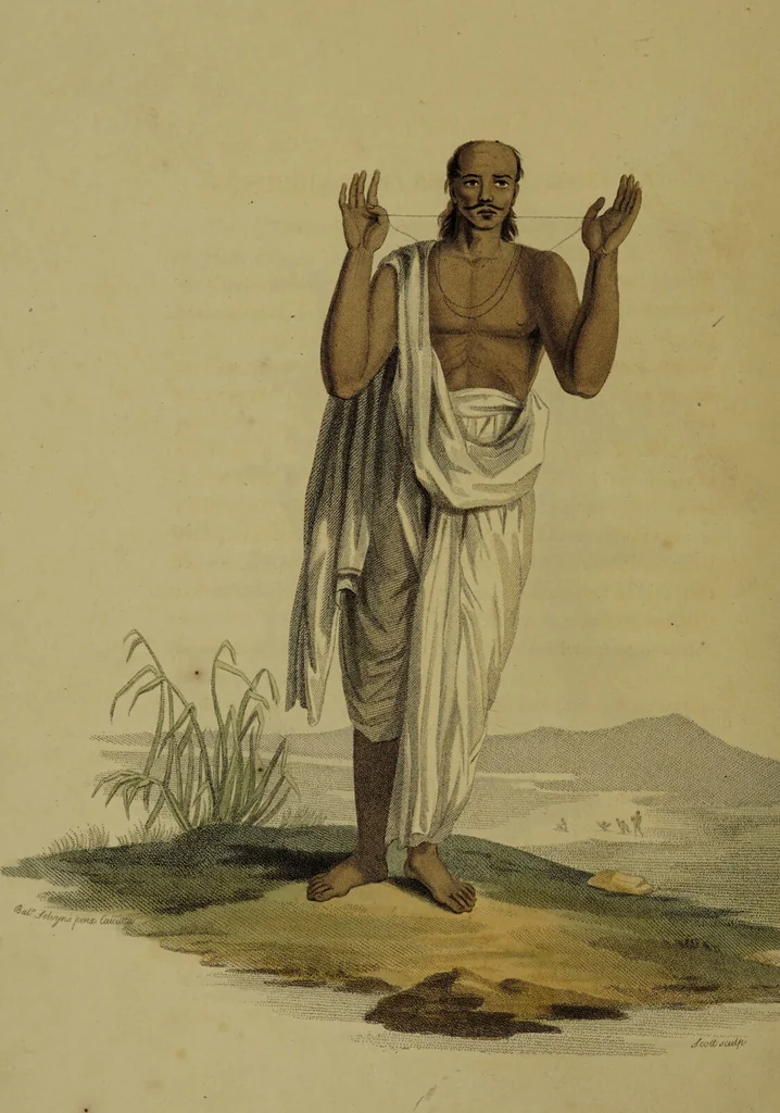 An illustration from The costume of Hindostan, elucidated by sixty coloured engravings / with descriptions in English and French, taken in the years 1798 and 1799. By Balt. Solvyns, of Calcutta., 1804, leaf 20