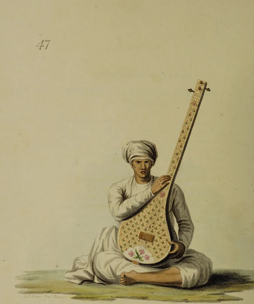 An illustration from The costume of Hindostan, elucidated by sixty coloured engravings / with descriptions in English and French, taken in the years 1798 and 1799. By Balt. Solvyns, of Calcutta., 1804, leaf 204