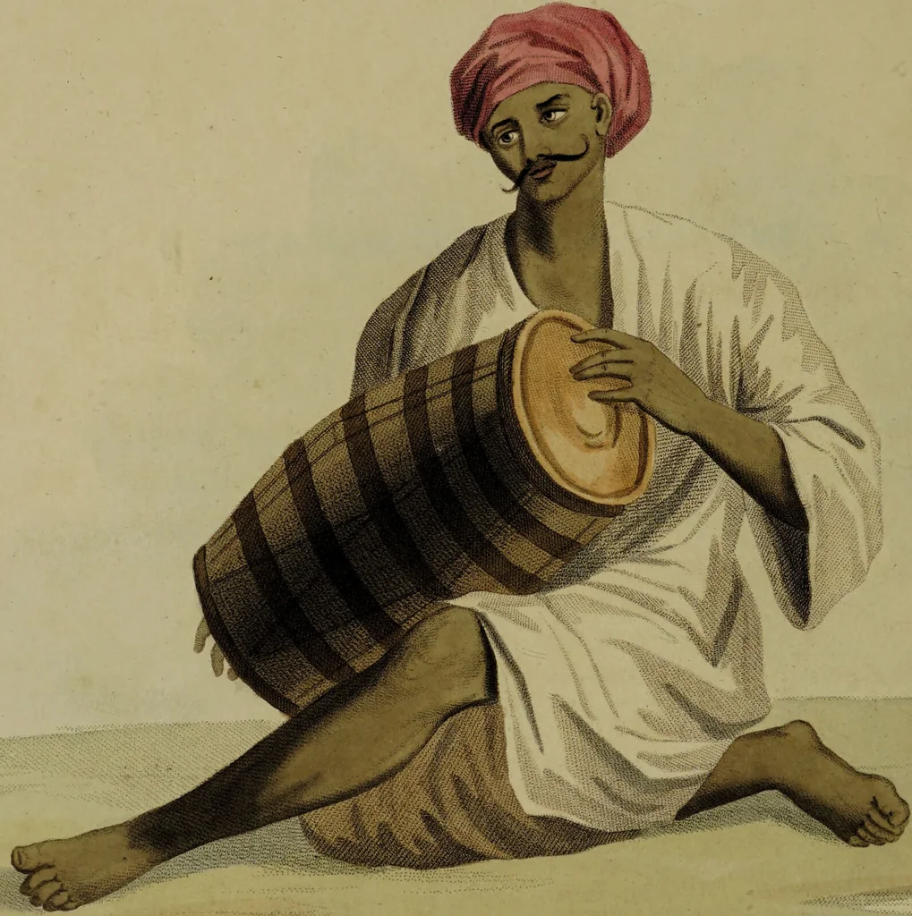 An illustration from The costume of Hindostan, elucidated by sixty coloured engravings / with descriptions in English and French, taken in the years 1798 and 1799. By Balt. Solvyns, of Calcutta., 1804, leaf 228