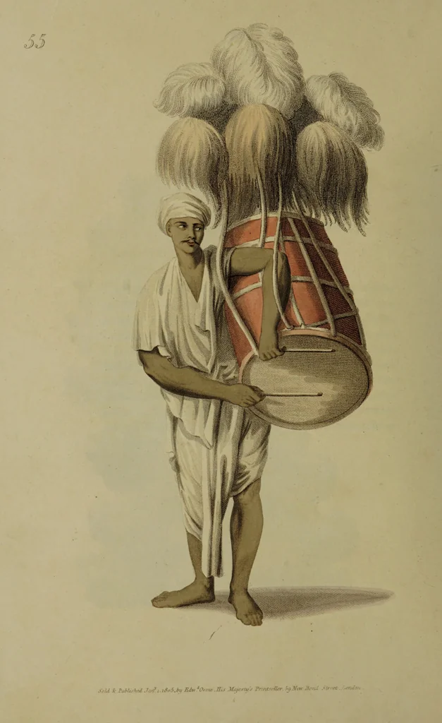 An illustration from The costume of Hindostan, elucidated by sixty coloured engravings / with descriptions in English and French, taken in the years 1798 and 1799. By Balt. Solvyns, of Calcutta., 1804, leaf 236