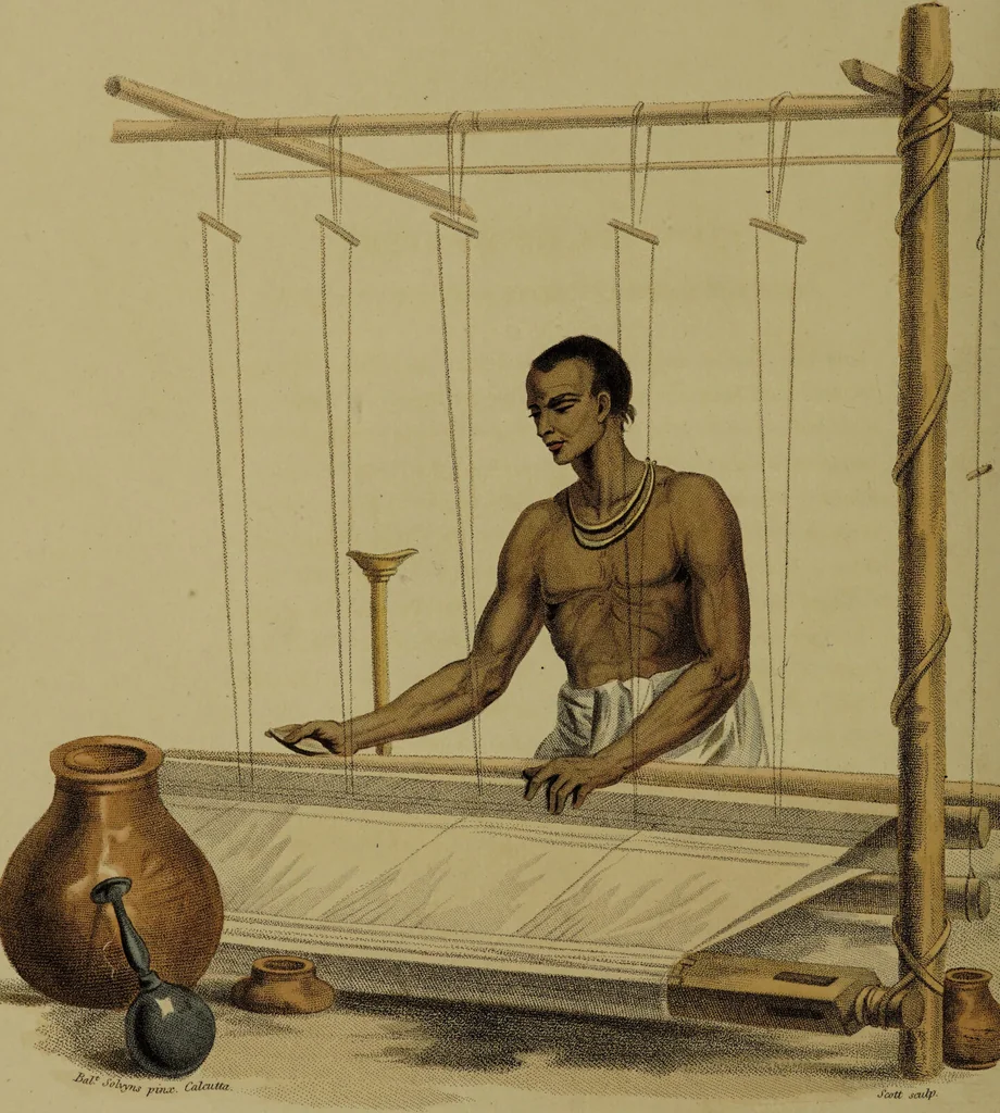 An illustration from The costume of Hindostan, elucidated by sixty coloured engravings / with descriptions in English and French, taken in the years 1798 and 1799. By Balt. Solvyns, of Calcutta., 1804, leaf 40