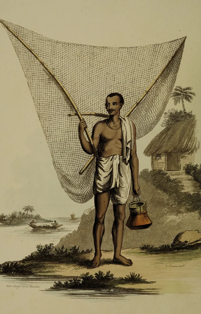 An illustration from The costume of Hindostan, elucidated by sixty coloured engravings / with descriptions in English and French, taken in the years 1798 and 1799. By Balt. Solvyns, of Calcutta., 1804, leaf 52