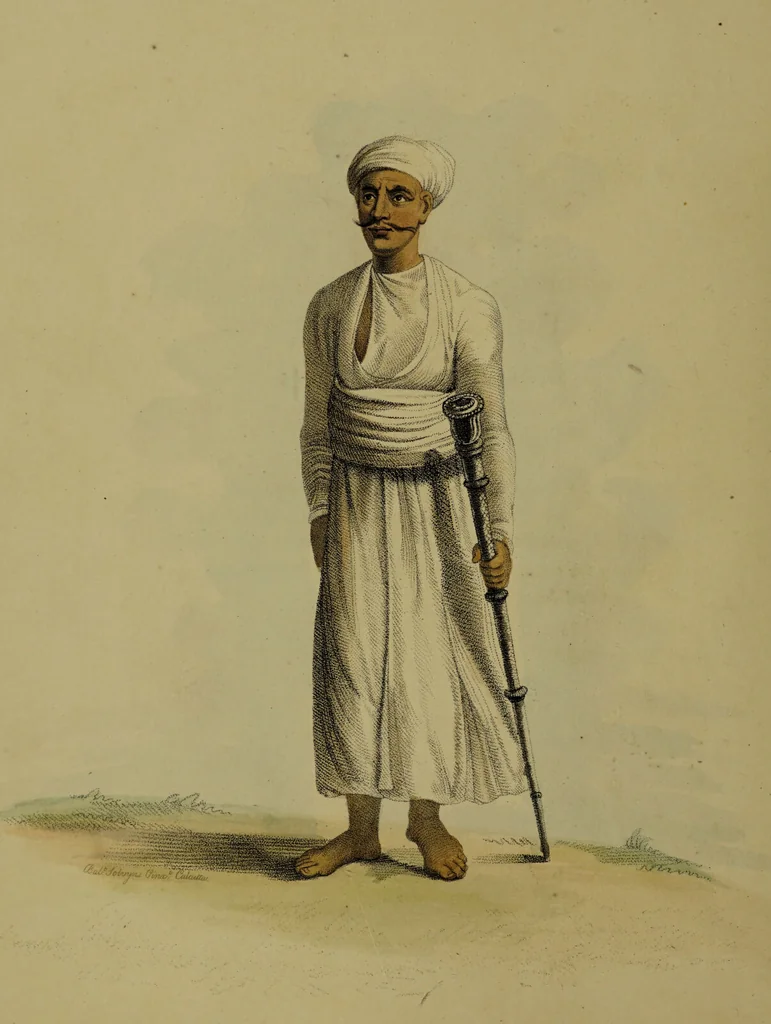 An illustration from The costume of Hindostan, elucidated by sixty coloured engravings / with descriptions in English and French, taken in the years 1798 and 1799. By Balt. Solvyns, of Calcutta., 1804, leaf 76