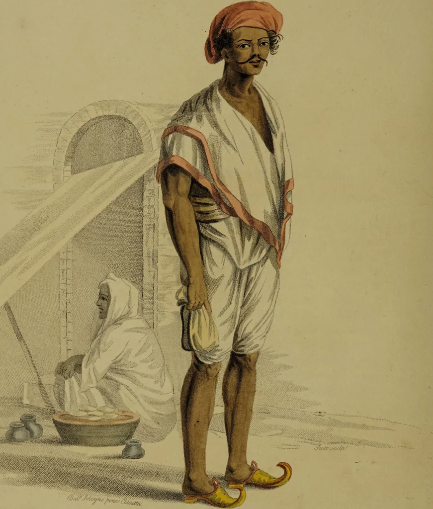 An illustration from The costume of Hindostan, elucidated by sixty coloured engravings / with descriptions in English and French, taken in the years 1798 and 1799. By Balt. Solvyns, of Calcutta., 1804, leaf 80
