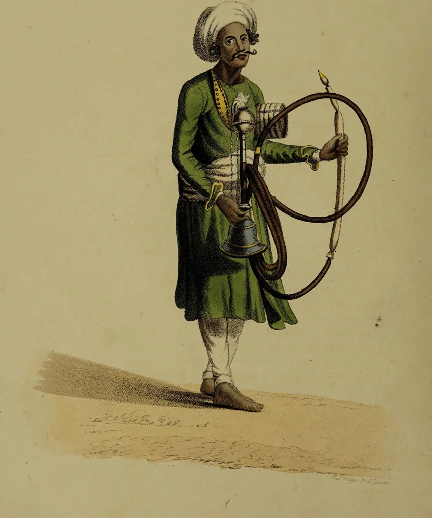 An illustration from The costume of Hindostan, elucidated by sixty coloured engravings / with descriptions in English and French, taken in the years 1798 and 1799. By Balt. Solvyns, of Calcutta., 1804, leaf 88
