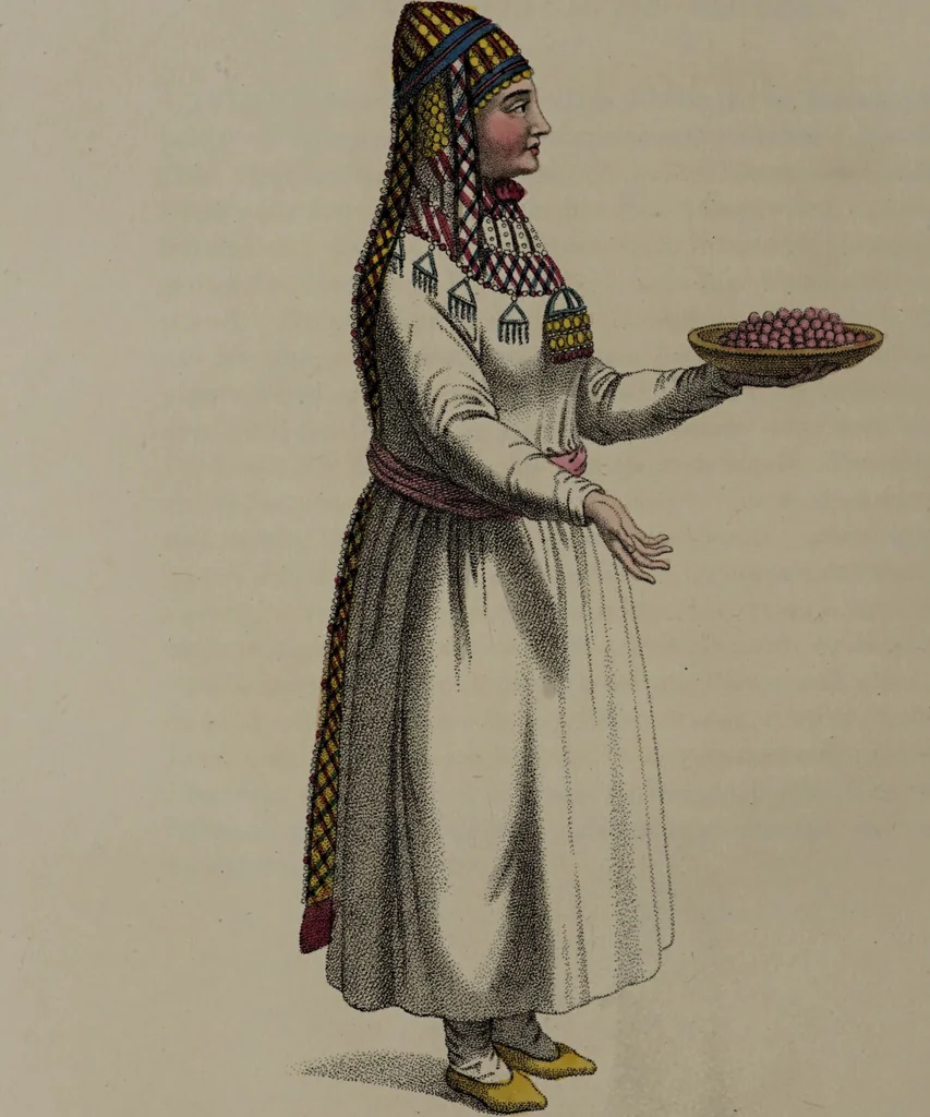 An illustration from The costume of the Russian Empire, illustrated by a series of seventy-three engravings / With descriptions in English and French., 1803, leaf 140