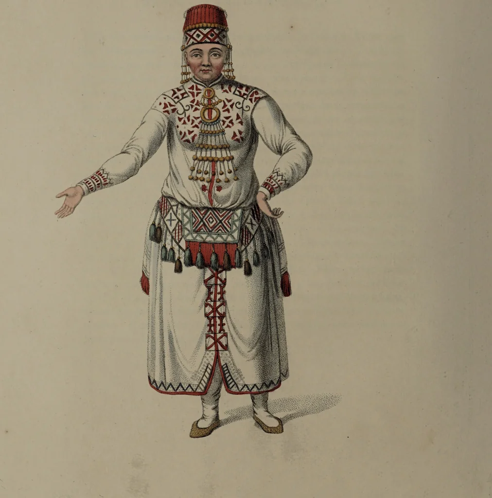 An illustration from The costume of the Russian Empire, illustrated by a series of seventy-three engravings / With descriptions in English and French., 1803, leaf 76