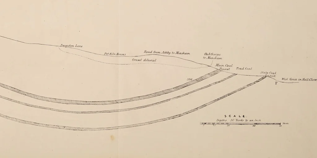An illustration from A collection of geological facts and practical observations, intended to elucidate the formation of the Ashby Coal-field. In the parish of Ashby-de-la-Zouch and the neighbouring district; being the result of forty years' esperience and research / By Edward Mammatt. Illustrated by a map and profiles, coloured sections of the stratification and one hundred and two plates of vegetable fossils, after drewings taken from nature, by Robert Ironmonger., 1834, leaf 129