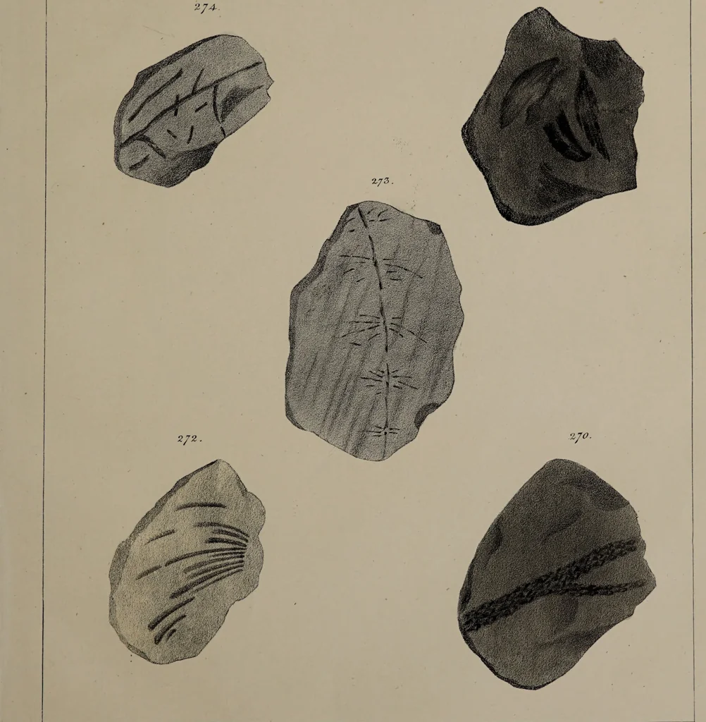 An illustration from A collection of geological facts and practical observations, intended to elucidate the formation of the Ashby Coal-field. In the parish of Ashby-de-la-Zouch and the neighbouring district; being the result of forty years' esperience and research / By Edward Mammatt. Illustrated by a map and profiles, coloured sections of the stratification and one hundred and two plates of vegetable fossils, after drewings taken from nature, by Robert Ironmonger., 1834, leaf 283