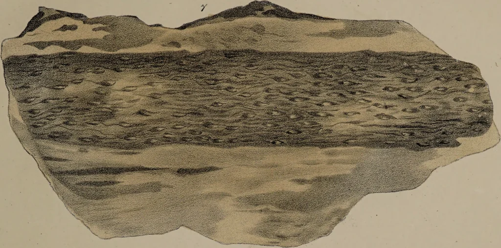 An illustration from A collection of geological facts and practical observations, intended to elucidate the formation of the Ashby Coal-field. In the parish of Ashby-de-la-Zouch and the neighbouring district; being the result of forty years' esperience and research / By Edward Mammatt. Illustrated by a map and profiles, coloured sections of the stratification and one hundred and two plates of vegetable fossils, after drewings taken from nature, by Robert Ironmonger., 1834, leaf 321