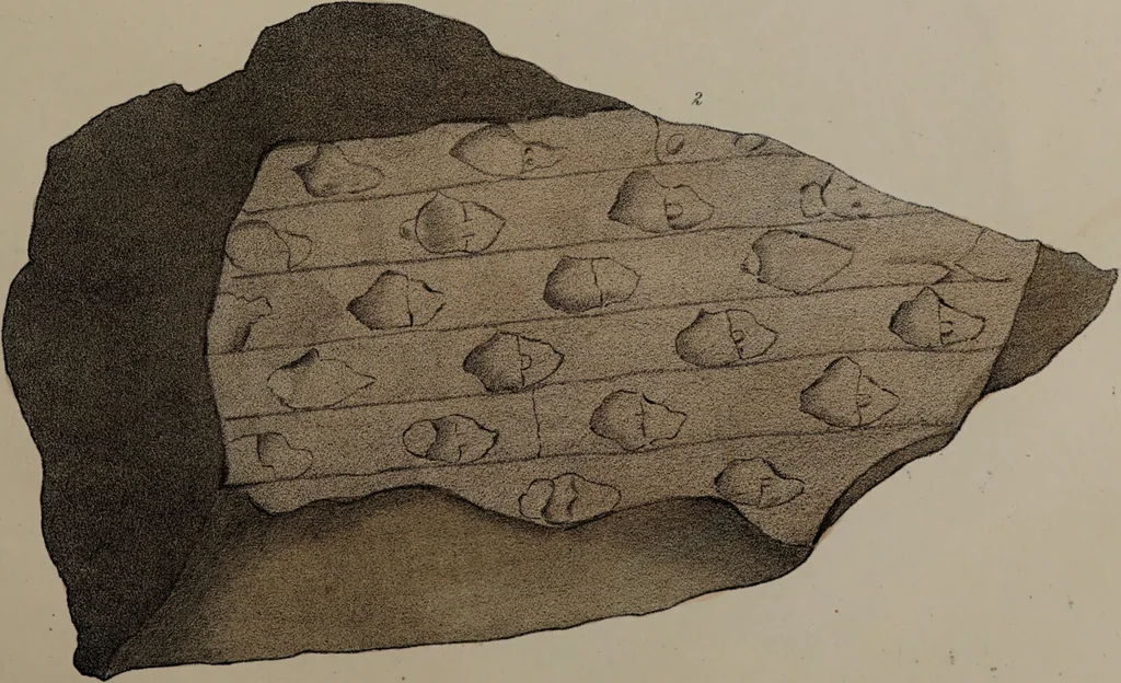 An illustration from A collection of geological facts and practical observations, intended to elucidate the formation of the Ashby Coal-field. In the parish of Ashby-de-la-Zouch and the neighbouring district; being the result of forty years' esperience and research / By Edward Mammatt. Illustrated by a map and profiles, coloured sections of the stratification and one hundred and two plates of vegetable fossils, after drewings taken from nature, by Robert Ironmonger., 1834, leaf 325