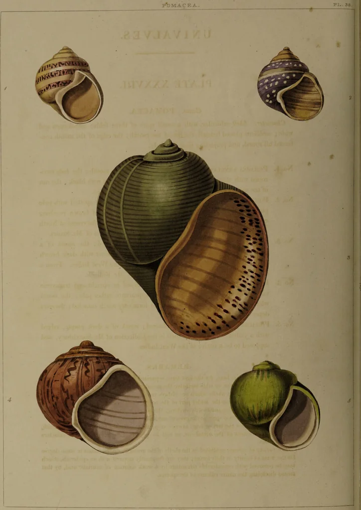 An illustration from Conchology, or the natural history of shells: containing a new arrangement of the genera and species. Illustrated by coloured engravings executed from the natural specimens, and including the latest discoveries / By George Perry., 1811, leaf 162