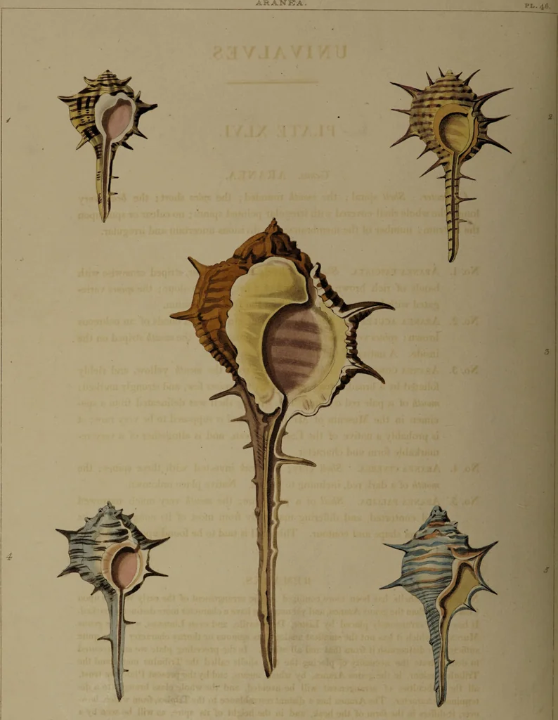 An illustration from Conchology, or the natural history of shells: containing a new arrangement of the genera and species. Illustrated by coloured engravings executed from the natural specimens, and including the latest discoveries / By George Perry., 1811, leaf 194