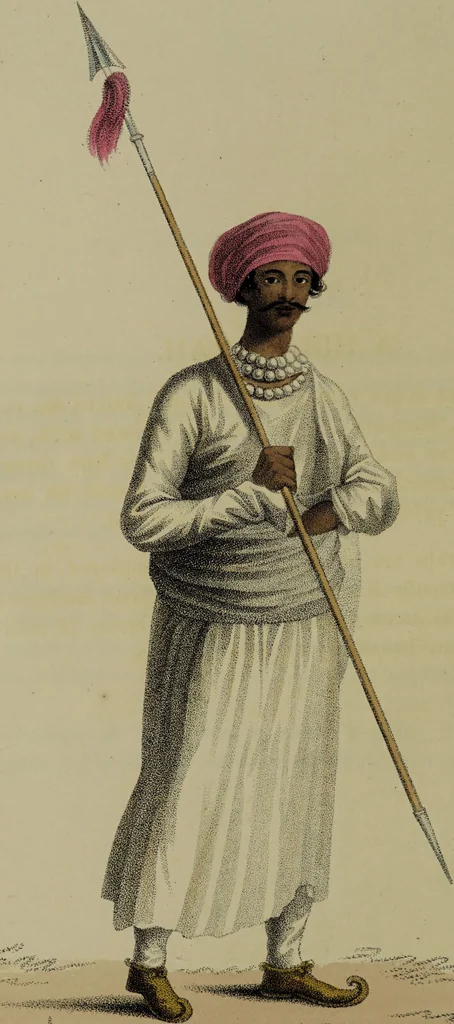 An illustration from The costume of Indostan, elucidated by sixty coloured engravings; with descriptions in English and French, taken in the years 1798 and 1799 / By Balt. Solvyns., 1804, leaf 100