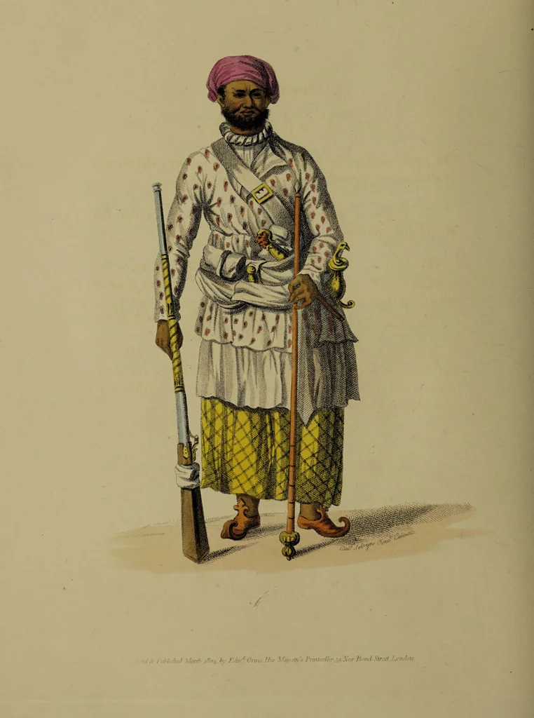 An illustration from The costume of Indostan, elucidated by sixty coloured engravings; with descriptions in English and French, taken in the years 1798 and 1799 / By Balt. Solvyns., 1804, leaf 148